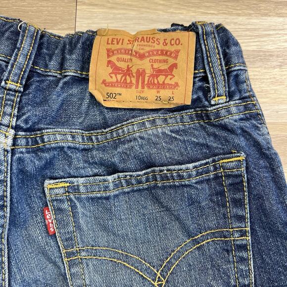 Levi’s 502 Kids 10 Reg 25x25 Distressed Jeans - JL381 - Picture 4 of 8
